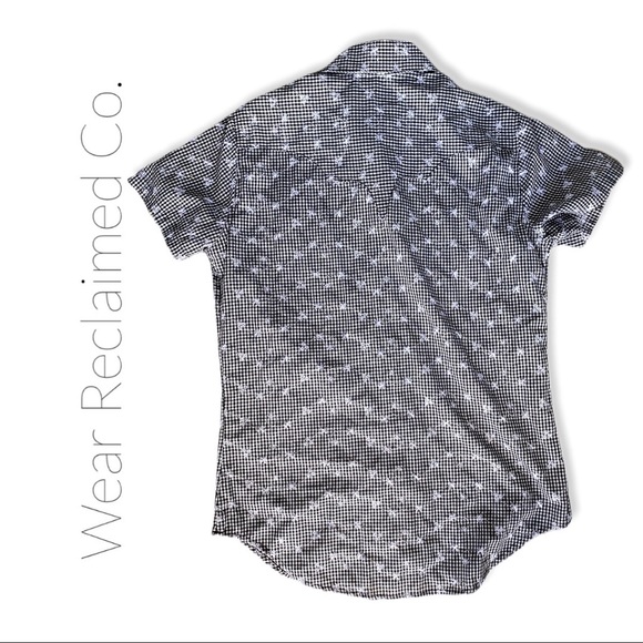 ROCKMOUNT Short Sleeve Black Gingham Western Shirt - Picture 4 of 7